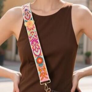Snycler Wide Purse Straps Crochet Flower Replacement Crossbody for Handbag